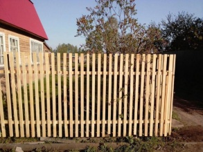 Деревянный забор из штакетника 60 метров