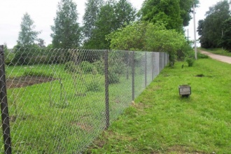 Забор из сетки рабицы в натяг 300 метров