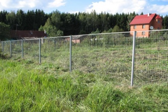 Забор из сетки рабицы в натяг 70 метров